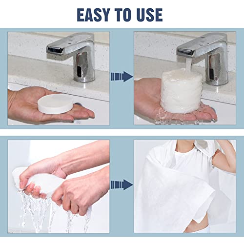 Bisivio 8 Pack Large Compressed Towel, Portable Disposable Bath Towels, White Soft Bath Bath Wipes Portable And Breathable Thick Bath Cloths For Travel Hotel Business Trip Camping Sports 39X27 Inch #TOP1