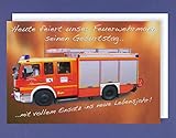 Feuerwehr Geburtstag Karte Grußkarte Tatütata 112 16x11cm