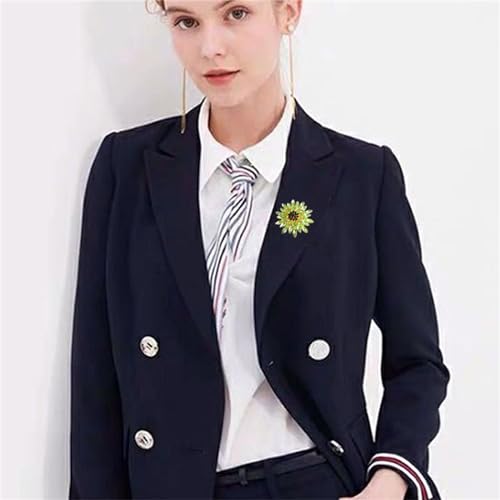 Image of WCRAZYE Sunflower Brooch Pins for Women Sparkly Big Premium Rhinestone Crystal Red Flower Bouquets Lapels Brooch Elegant Clothing Skirt Hat Bag Accessories for Teen Girls
