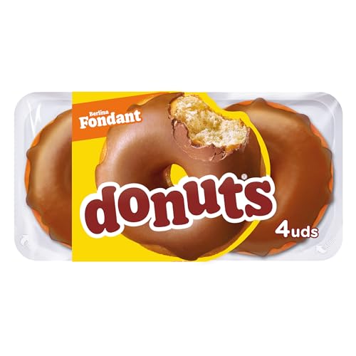 Donuts Fondant - Rosquillas Cubierta con Crujiente Chocolate Fondant 4 unidades, 228 g