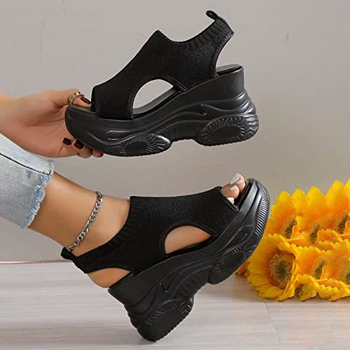 Sandalias de cuña cómodas con malla transpirable para caminar en verano 5