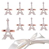 Photo Gallery davifina set di 8 portatovaglioli in oro rosa con torre eiffel per tovaglioli, portatovaglioli in metallo rosa per tovaglioli di stoffa, anello portatovagliolo da matrimonio occidentale, decorazione Photo Gallery davifina set di 8 portatovaglioli in oro rosa con torre eiffel per tovaglioli, portatovaglioli in metallo rosa per tovaglioli di stoffa, anello portatovagliolo da matrimonio occidentale, decorazione