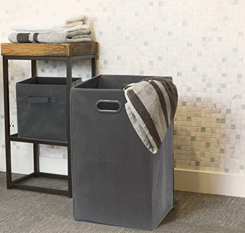 Panier à linge pliable avec poignées, idéal pour le placard