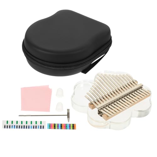 Yardwe 17-tone Crystal Thumb Piano Portable Mbira Key Mini Finger Piano Glass Kalimba Perfect Present for Music Enthusiasts