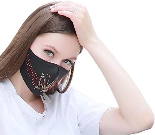 eBoutik  Mascarillas brillantes de diamantes de imitación  Moda Bling Bling Face Covering Mask (Mariposa dorada)
