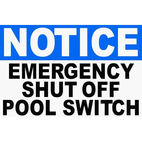 Señal de apagado de emergencia para piscina 8x12 metal miniatura 1