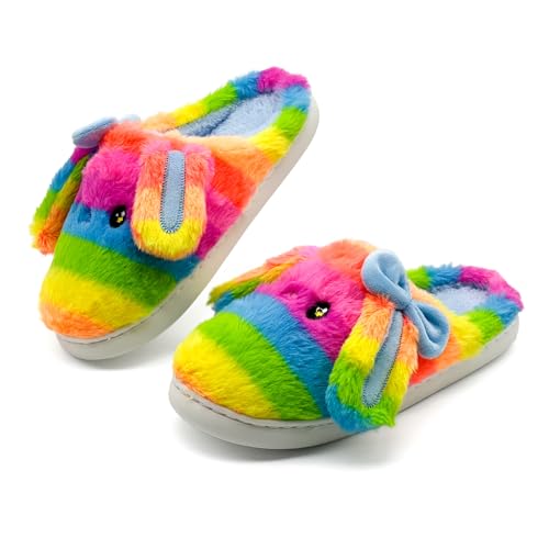 Bunny Animal Slippers for Women and Men, Cute Bow Fuzzy Fluffy Comfy Plush Cartoon Woman Preppy Funny Furry Rabbit Pillow Cloud Home Bedroom House Slipper for Womens Indoor and Outdoor3