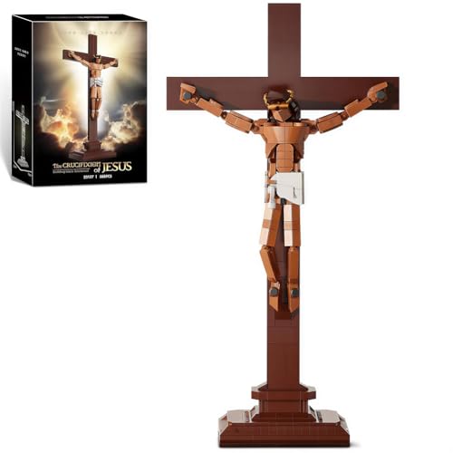 Dlishka Jesus Crucifixion Building Block Set 588 Pieces Christian Cross Model Kit Religious Figure Construction Toy for Teens & Adults Faith-Based Display Gift for Easter & Christmas
