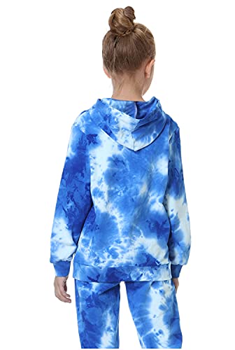 Image of Deeorla Little Boys Girls Cotton Tie Dye Hoodies Long Sleeve Pullover Sweatshirts for Big Kids 5-15Years