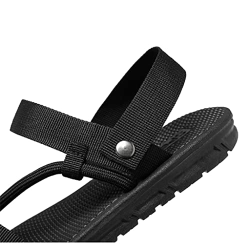 Men Sandals Roman Outdoor Beach Casual Shoes Comfortable Sandals Slip-On Male Sandals(White-Patch Five-Pointed star4,42)4