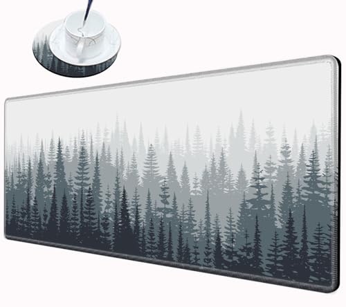 Image of Large Mouse Pad Gaming Desk Pad Forest Mousepad for Wireless Mouse XXL 31.5''X15.75'' Big Desk Mats Extended Mouse Mat of Girl Desktop Computer with Coaster