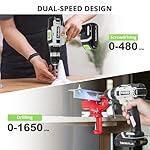 21V Cordless Drill Set, Power Drills Kit with 2.0Ah Battery and Charger, Electric Driver/Drill Bits, Max Torque 40Nm, 3/8-Inch Keyless Chuck, Variable Speed, with LED Light - Image 3