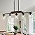 Dining Room Light Fixture Over Table,Farmhouse 5-Light Kitchen Island Lighting, Linear Chandelier with Clear Glass Shades, Modern Rustic Wood Chandelier with Adjustable Height