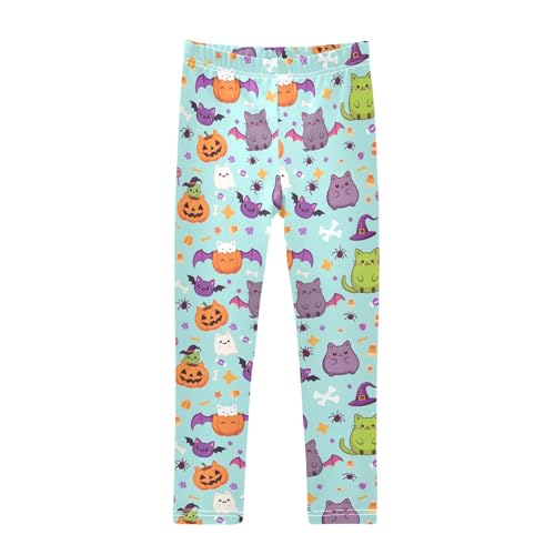 senya Girls Printed Leggings Yoga Pants Wings Cat Pumpkin Pattern for Kids in 4t to 10 Years, 4T