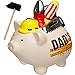 Produktbild alles-meine.de GmbH Spardose - Schwein mit Hammer _ Dad´s Spielzeug _ aus Porzellan / Keramik - Werkzeug Handwerker Männer Heimwerker Bastler - Sparschwein - Spielzeug Fonds für ..
