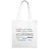 Beutelfarbe: weiß Jutebeutel mit Stadtnamen Altlandsberg - Motiv Positive Eigenschaften - Farbe weiß – Stoffbeutel, Jutesack, Hipster, Beutel