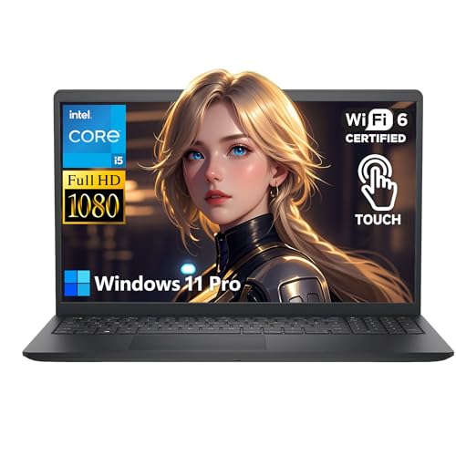 Image of Dell 15.6 inch Touchscreen Laptop, Intel 10-Core i5-1334U(Beat Ryzen 7 7730U), 16GB RAM 512GB SSD, Win 11 Pro WiFi6 Long Battery Life, Laptops-Computer for Gaming Business Carbon Black