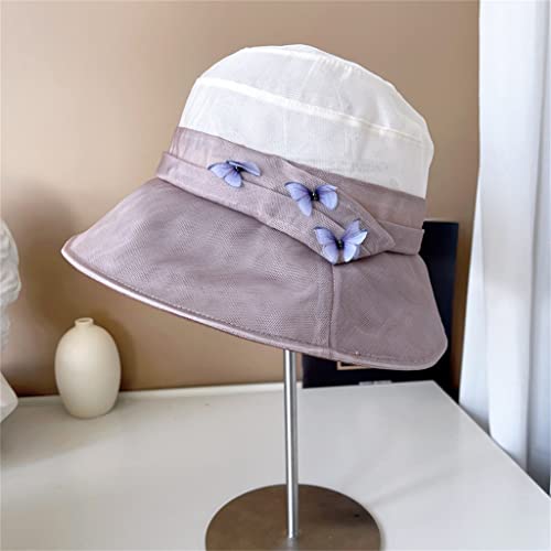 Chapeau de pêcheur en soie femme, bob été color-block, chapeau bassin léger, visière pare-soleil