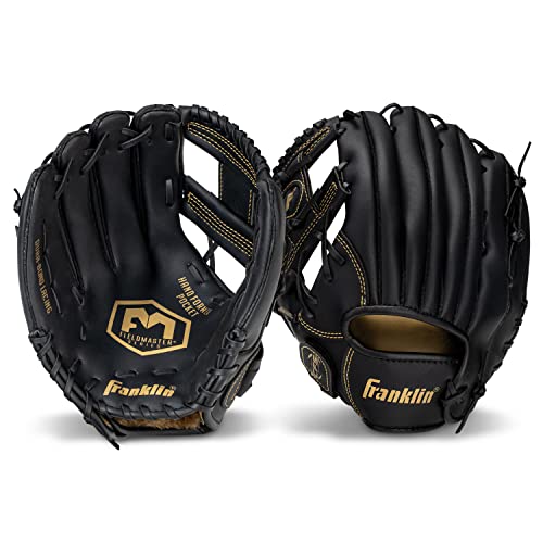 Franklin Sports Baseball + Softball Glove - Field Master Baseball + Softball Mitt - Adult + Youth - Men's + Women's Practice + Game Gear - Left Hand Throw - 14" - Camel Brown by Franklin Sports - Image 3