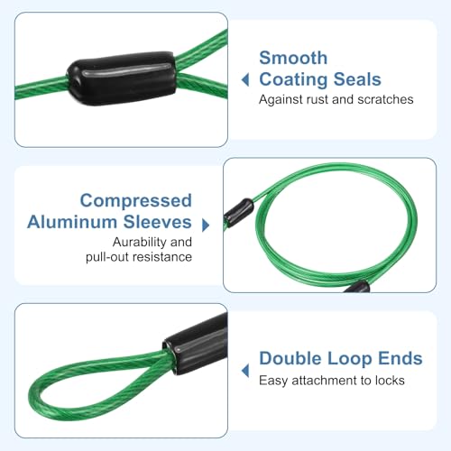 Cable de seguridad PATIKIL anticaída de doble bucle para fijación estable de objetos 4