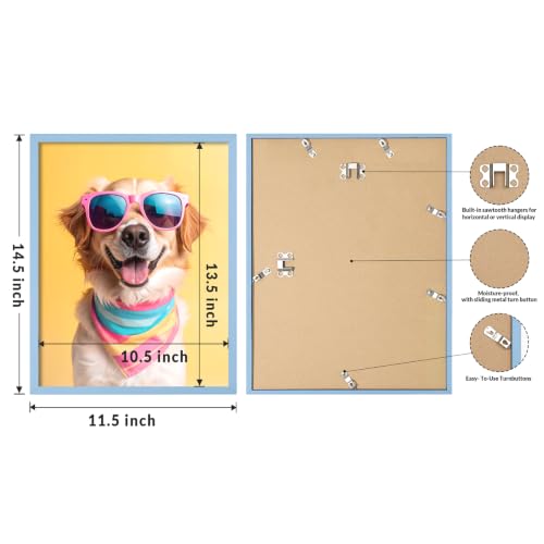Image of LaVie Home 11x14 Picture Frame for Wall Display, 11 x 14 Blue Picture Frame with HD Plexiglas, 11 by 14 Poster Frame 1 Pack, Display Frame for Vertical or Horizontal, Classic Collection