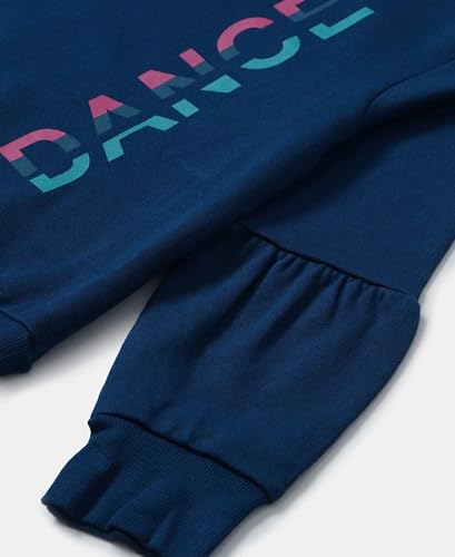 Image of Jockey AG13 Girl's Super Combed Cotton French Terry Graphic Printed Sweatshirt with Ribbed Cuff