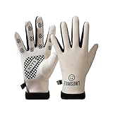keynoyin Winter Waterproof, Windproof and Warm Gloves, Riding Touch Screen Cold-Proof, Fleece and Thick Gloves - Sport Drawstring Style Beige - One Size fits All fits All