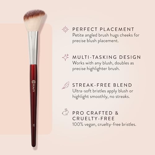 BK BEAUTY 112 SMALL ANGLED FACE BRUSH – Precise Angled Blush Brush for Soft, Natural Blend, Ideal for Blush on Smaller Faces & Highlighting — view 2