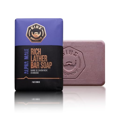 GIBS Alpha Male Rich Lather Long-Lasting Vanilla 7oz Bar Soap