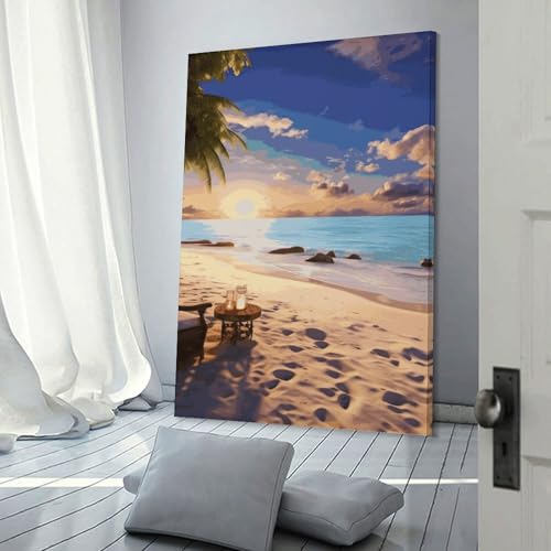 Toile de plage romantique d'exception pour décoration murale moderne