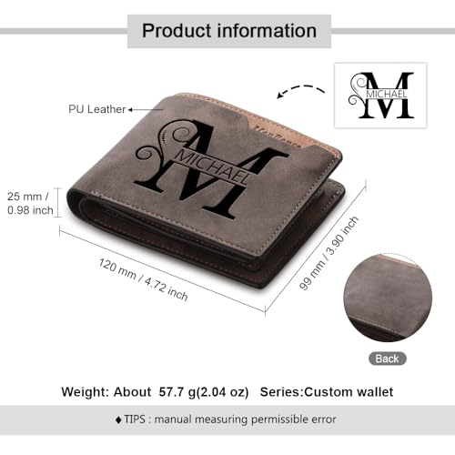 Personalized Fathers Day Wallet with Photo & Name Custom Engraved Picture Wallets for Men Customized Gifts for Men Dad (Style 2)3
