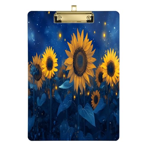 Porte-bloc en acrylique haut de gamme Star Night, design transparent résistant avec clip doré