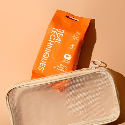 Real Techniques Lenços Miracle de secagem rápida, removem o acúmulo de produtos, alterna facilmente