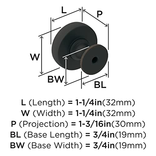 Image of Amerock 1-1 /4 inch Round Winsome Oil-Rubbed Bronze Cabinet Knob | Durable Zinc drawer knob and cabinet hardware, ideal for kitchen cabinets, bathroom vanities, dressers, and furniture