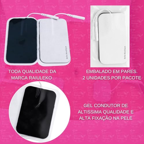 Eletrodos Adesivos para Massagem TENS FES, 5cm x 9cm, Pacote com 10 Unidades