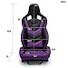 ModifyStreet Universal PVC Fiberglass Leather Reclinable Black+Purple Racing Seats Right Left [EVO-Series]
