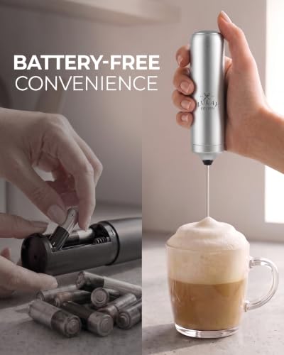 Image of Zulay Kitchen Rechargeable Milk Frother Handheld - Triple Coil Whisk, Electric Coffee Frother, Portable Hand Frother Wand, Drink Mixer for Matcha, Lattes & Cappuccinos, Kitchen Gifts - Silver