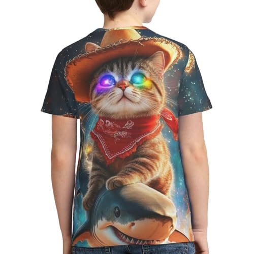 Boy's Short Sleeve T Shirt Dinosaur Graphic Crewneck Tshirts 3D Printed Cartoon Tee Shirt for Youth Boys Girls Teen 6-162