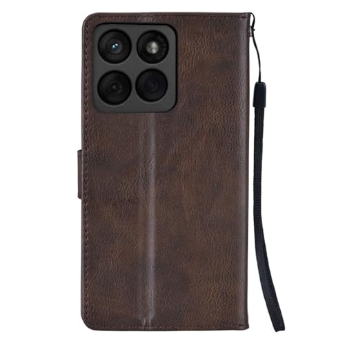 Image of Bracevor Premium Design Flip Cover case for Motorola Moto Edge 60 Fusion - Dark Brown | Full Camera Cover | PU Leather Wallet | 360 Degree Protection | Kickstand | Card Slots