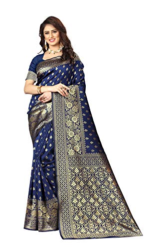 Image of Flosive Women's Present Beautiful Kanjivaram Soft Silk Saree With Blouse