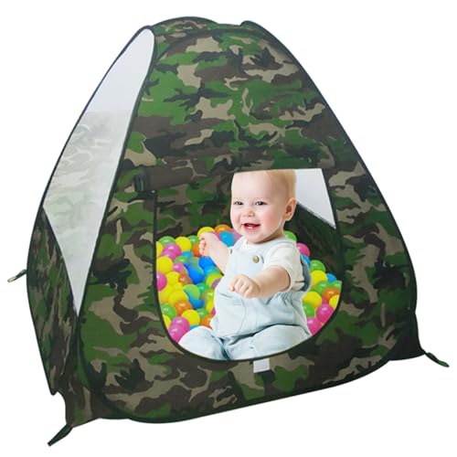 NASSMOSSE Tienda Tipi para niños Tienda Up para niños 3+ Juego Plegable Casa de Juegos de Camuflaje para Interiores y Exteriores El Juego de simulación Aumenta la imaginación 35x35x35