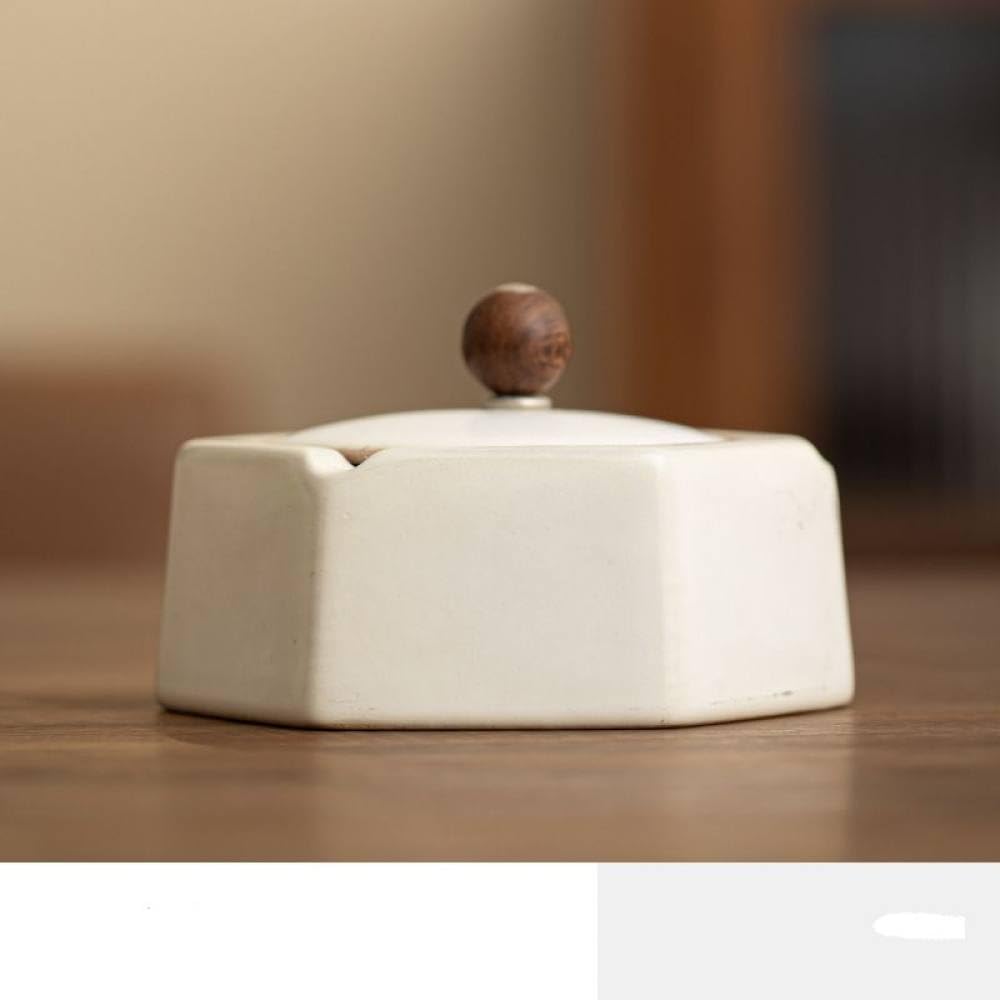 Cendrier créatif au design blanc épuré grande capacité pour décorer votre bureau