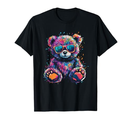 Cooler Bunter Bär Mit Sonnenbrille T-Shirt