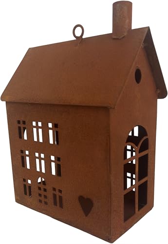 ecosoul Gartendeko Haus rechteckig mit Ring als Laterne geeignet...