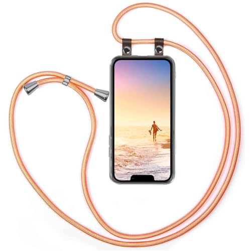 Étui silicone iPhone 13 mini moex de haute qualité avec cordon amovible or rose