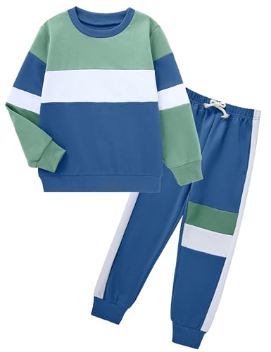 Image of mkodopy Boys Clothes Hoodie Sweatsuits Tops and Pants Boys Fall Winter Outfits Boy Clothing Set