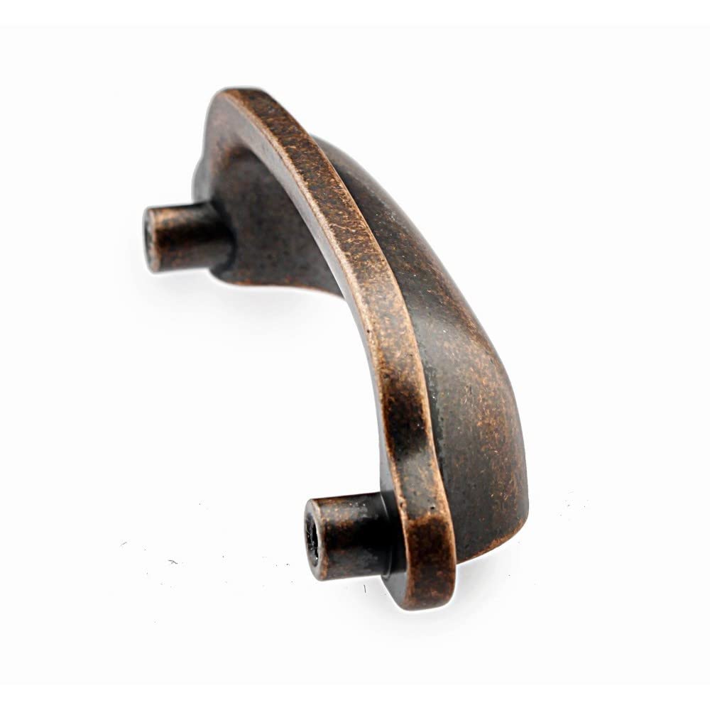 Rustic Vintage Cup Antique Copper Cabinet Pull - P8S001AC10, 3 in (76 mm) — KHTUMEWARE