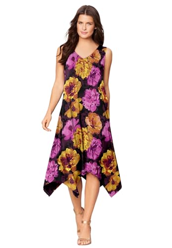 Roaman's Women's Plus Size Sleeveless Swing Dress