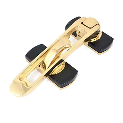 Image of Aexit Home Hotel Padlocks & Hasps Hardware Swing Arm Zinc Alloy Security Door Guard Gold Hasps Tone Black