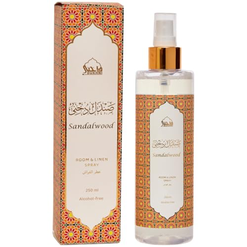 Sandalwood Room & Linen Spray by Dukhni | 250ml Sandalwood fragrance Air Freshener, Attar al Faraash...